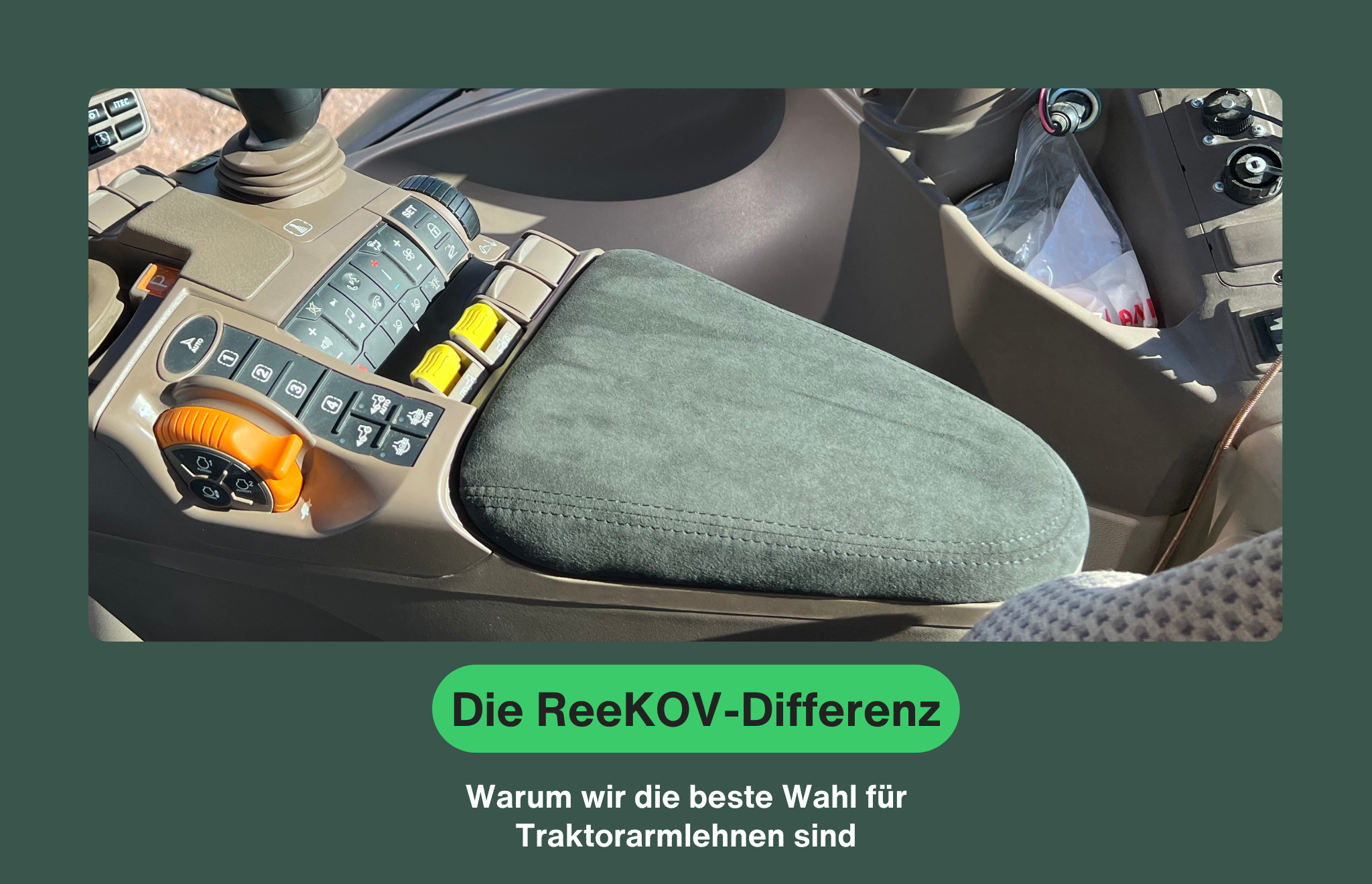 Traktorarmlehnen von ReeKOV für verbesserten Fahrkomfort