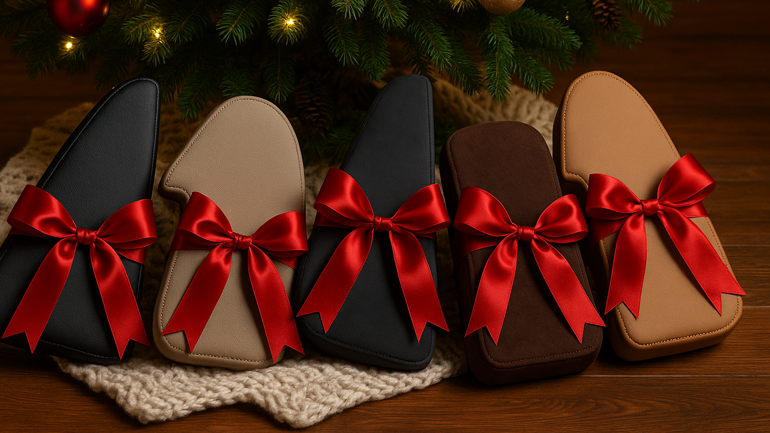 Herosection mit allen Armlehnen unter dem Weihnachtsbaum